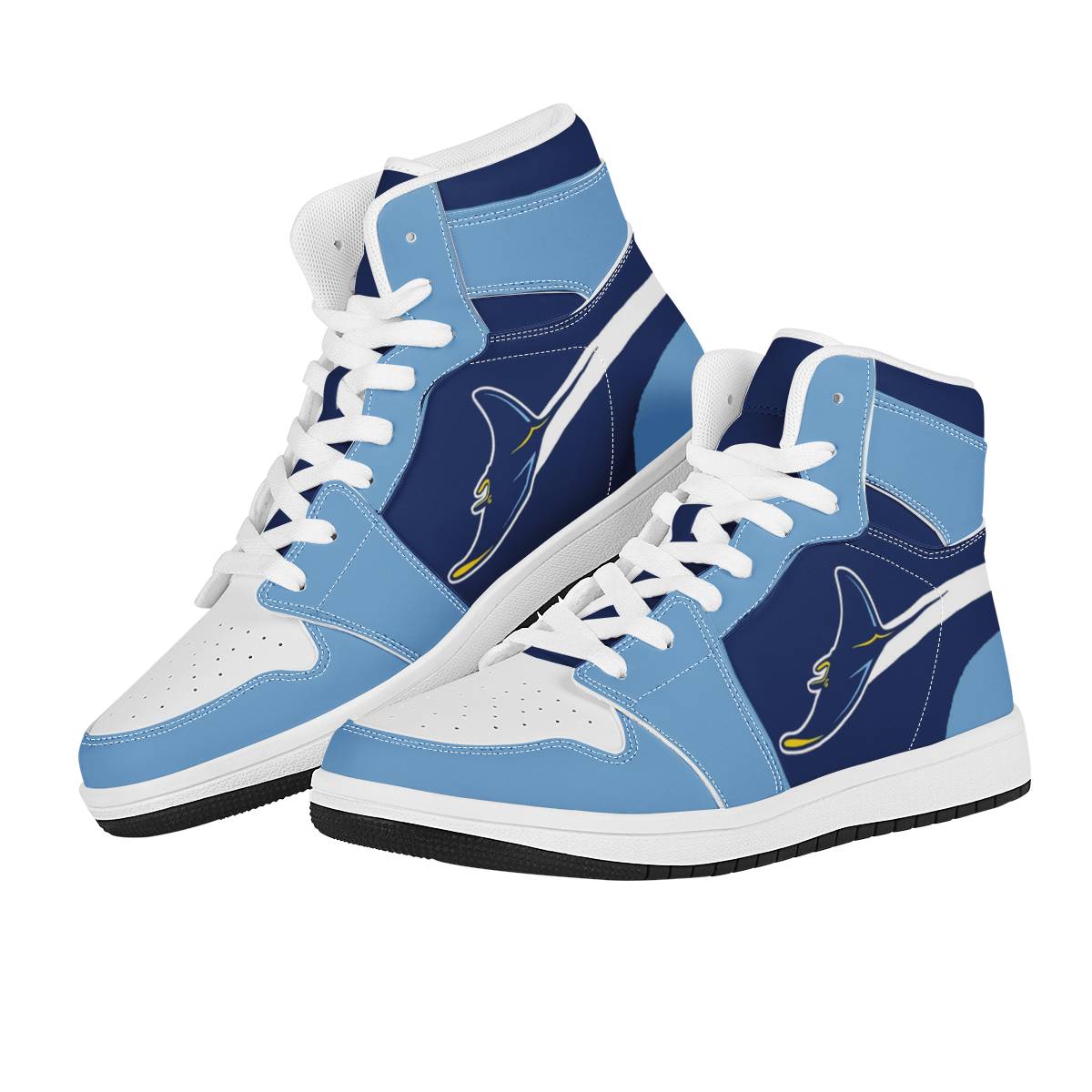 Women's Tampa Bay Rays High Top Leather AJ1 Sneakers 002